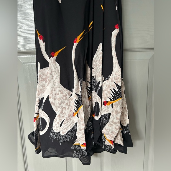 Reformation Carina crane print wrap dress RARE small - Picture 3 of 7